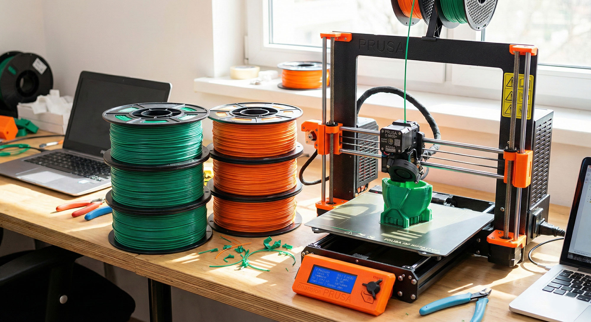 تصویری از رول های فیلامت pla و abs